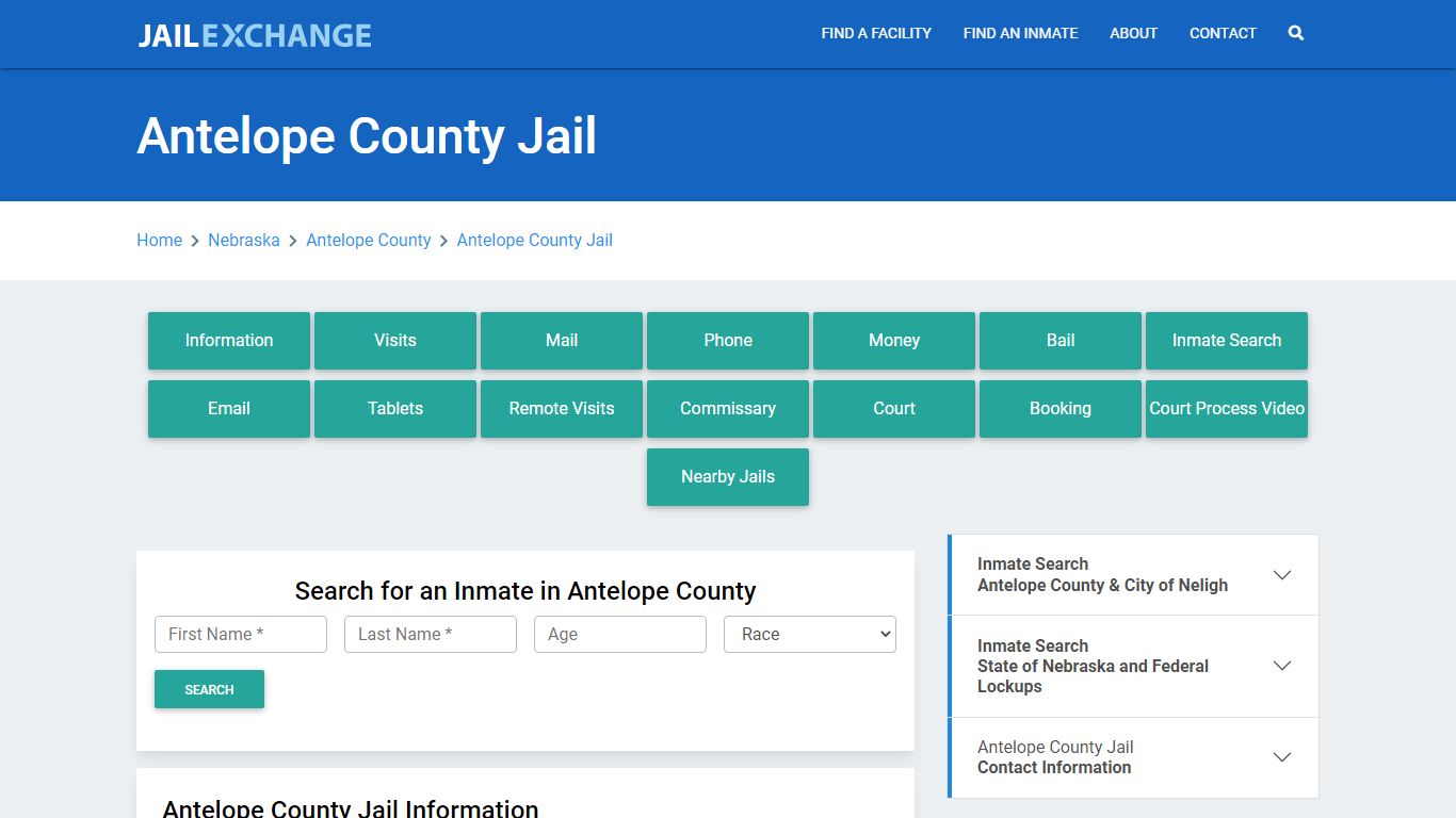 Antelope County Jail Roster Lookup, NE, Inmate Search