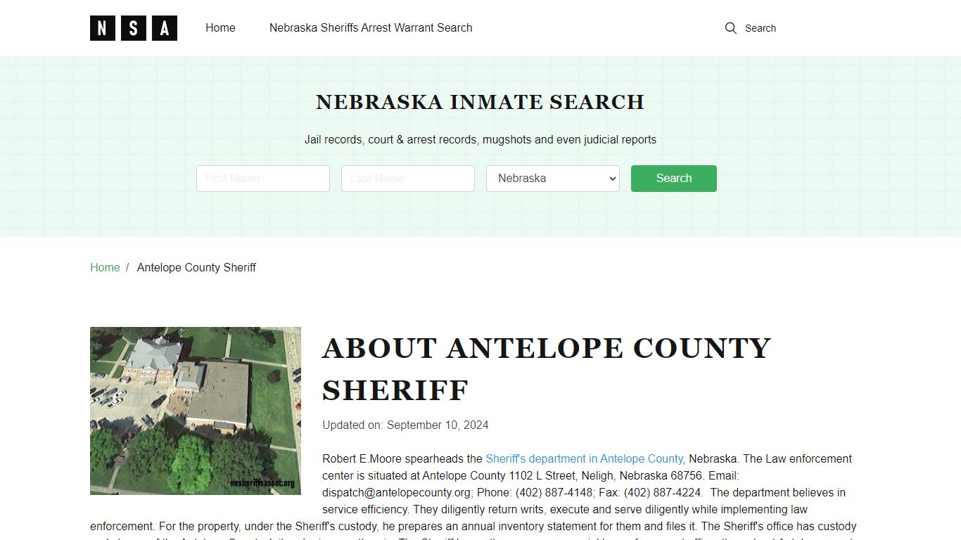 Antelope County Sheriff, Nebraska and County Jail Information